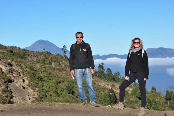Início da caminhada ao cume do vulcão Tajumulco, ponto mais alto da Guatemala e de toda a América Central